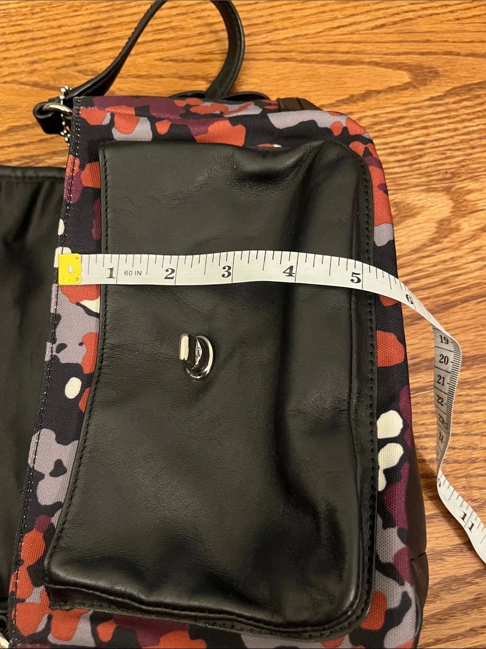 COACH F33333 Park Splatter Print Violet Flap Bag with COA